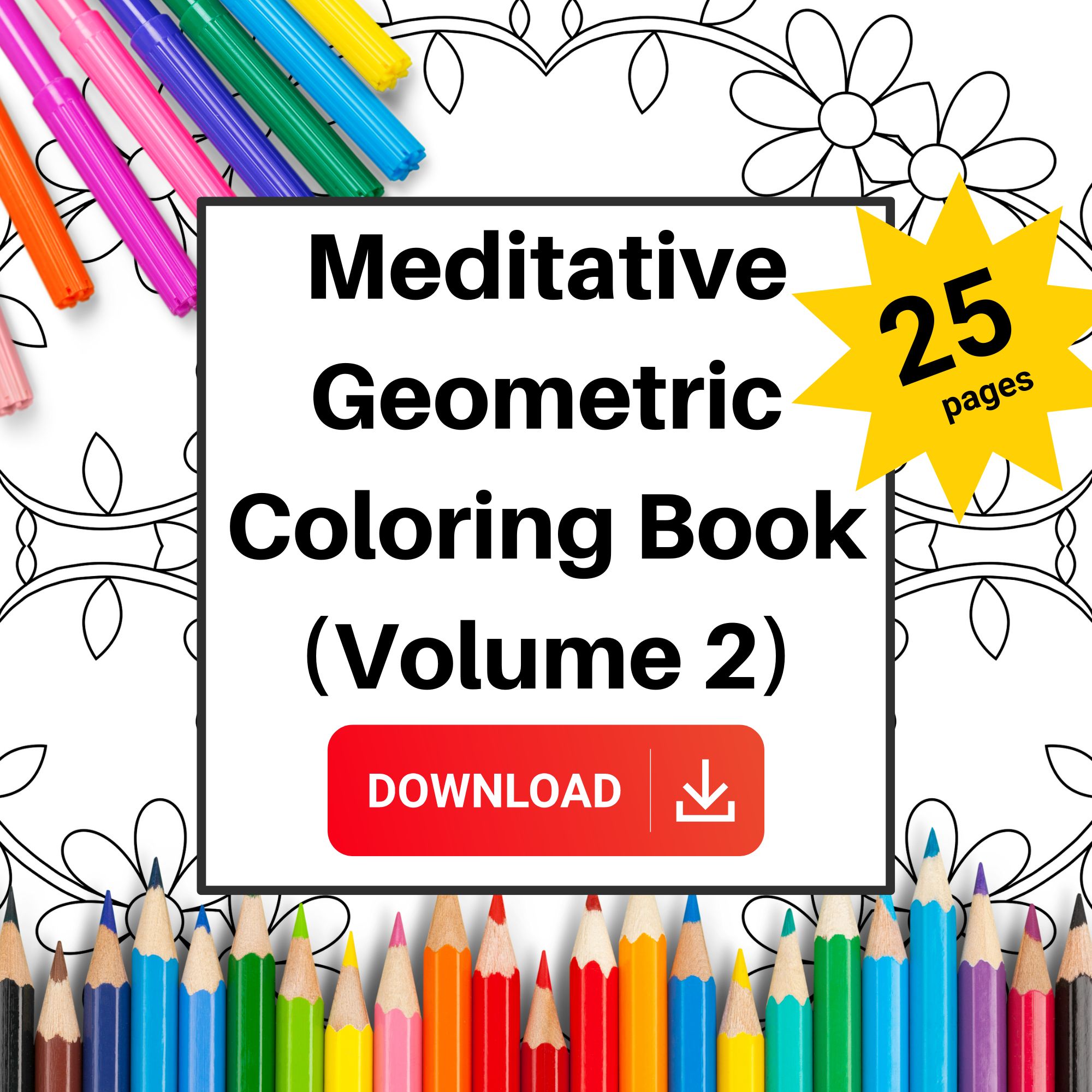 Meditative Geometric Coloring Book (Vol 2)