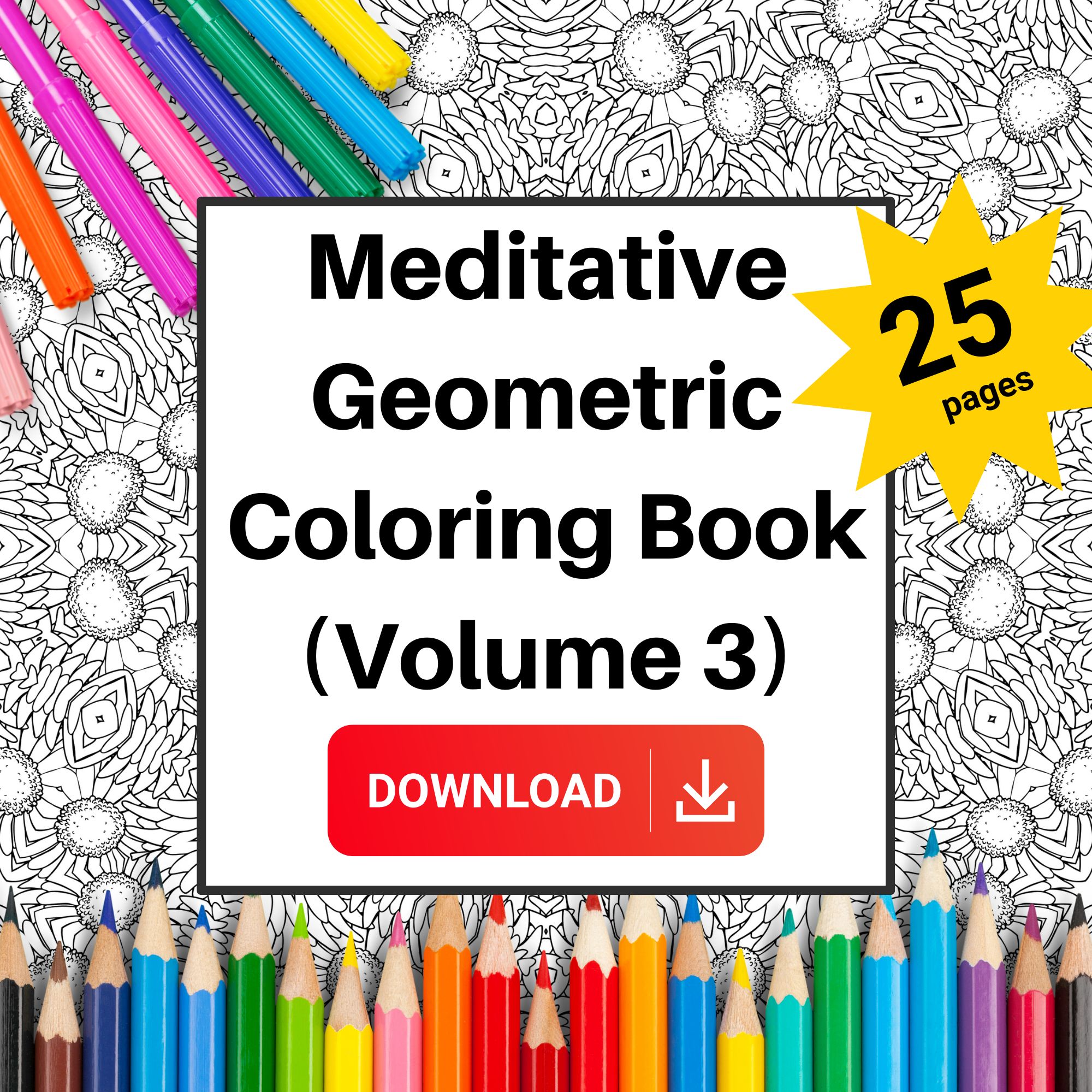 Meditative Geometric Coloring Book (Vol 3)